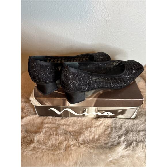Nina Samson Trell Mesh Black Women's Low Heel Shoe Size US 8.5‎ M Original Box - Picture 5 of 11